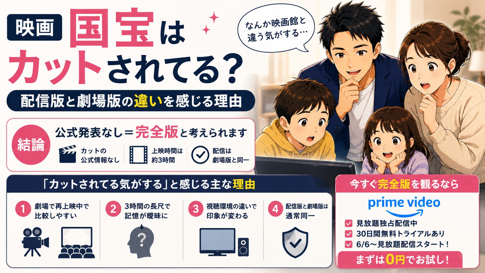 映画 国宝はカットされてる？配信版と劇場版の違いを感じる理由